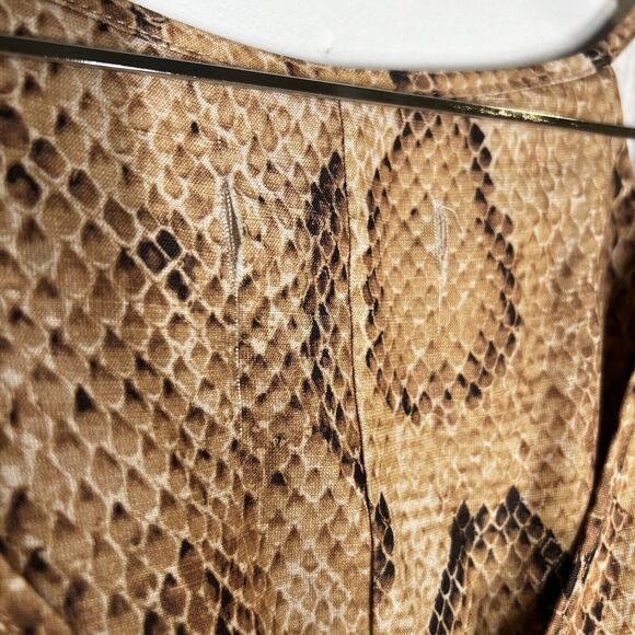NEW Mara Hoffman Sz 0 Silvana Dress Snake Print Tencel Linen Button Front Midi - Picture 5 of 10